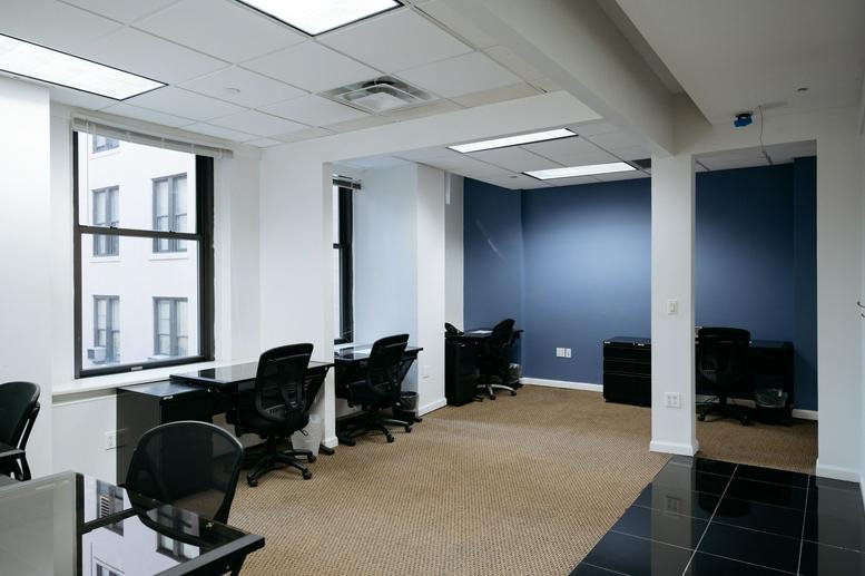 Modern office interior at 159 West 25th Street, Chelsea, Manhattan, New York City.