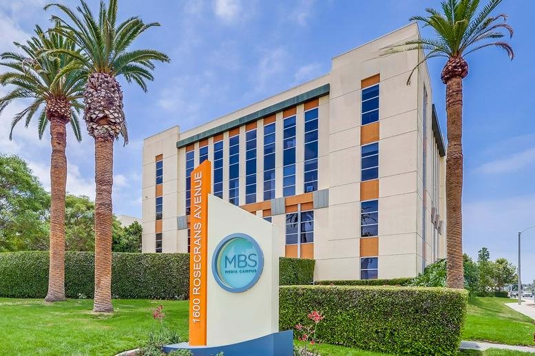Exterior view of the multi-story office building at 1600 Rosecrans Avenue.