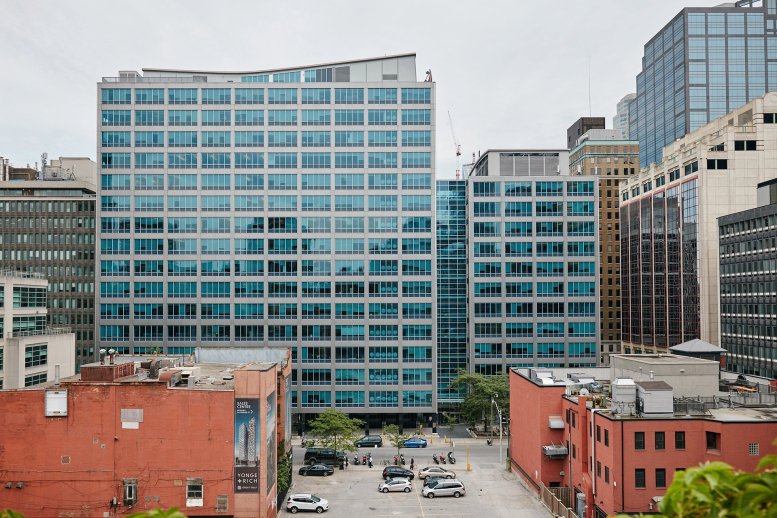 Exterior view of the multi-story glass and steel building at 30 Adelaide Street East.