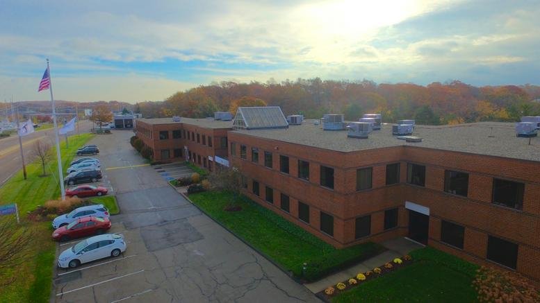 Exterior view of the professional brick building at 350 Lincoln Street, Suite 2400.