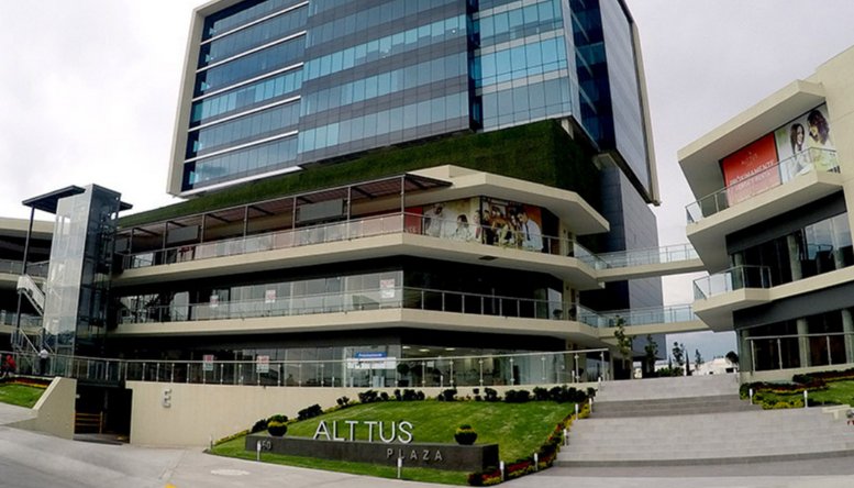Exterior view of the multi-level glass building at 360, Avenida Sierra Leona, Piso 9, San Luis Potosi.