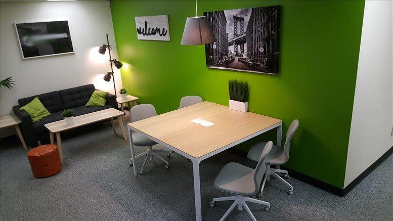 Spacious lounge and breakout area at 5040 Corporate Plaza Dr, Suite 7, Colorado Springs.