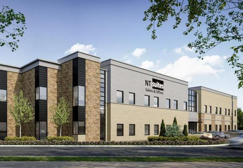 Exterior facade of NT Suites Salons & Offices at 9705 Tehama Ridge Parkway.