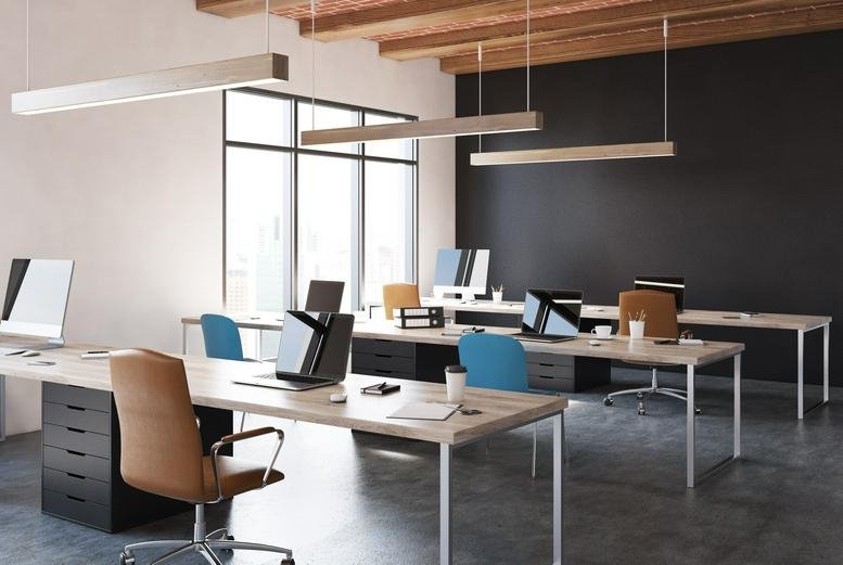 Open-plan workspace at 9777 Wilshire Boulevard, Suite 400, TD Ameritrade, Beverly Hills (California).