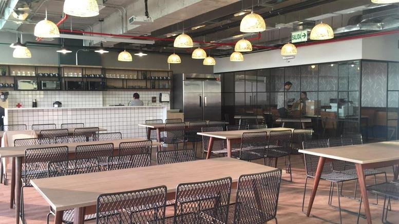Spacious communal dining area and café at Avenue Alberto Del Campo 411, Piso 10, Magdalena, Lima.