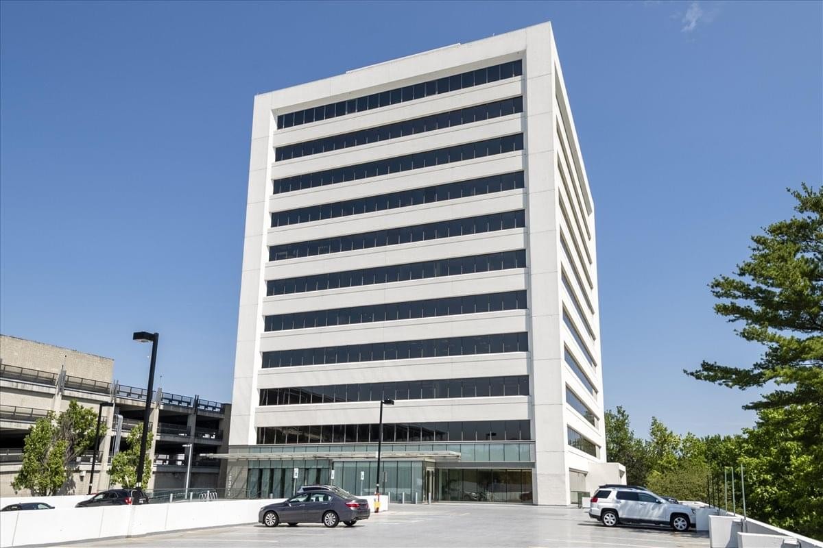 Exterior view of the white high-rise building at 10320 Little Patuxent Parkway.