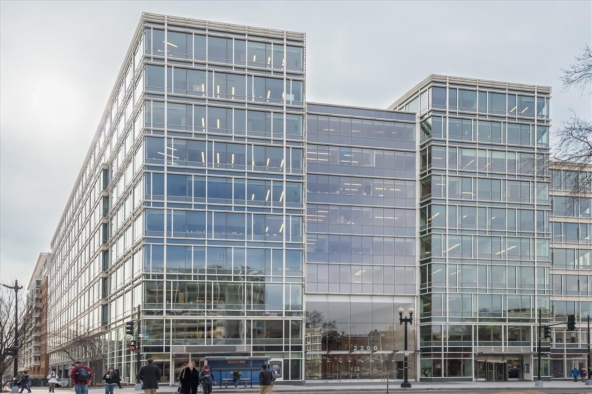 Exterior view of the modern glass facade at The Briarcliff Center.