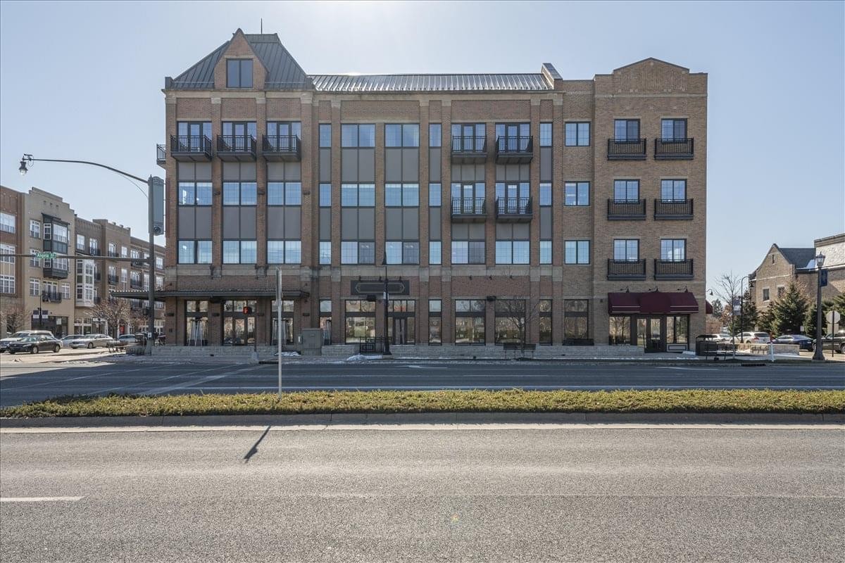Exterior view of the brick facade of 1251 North Eddy Street, Suite 200, South Bend Business Centre.
