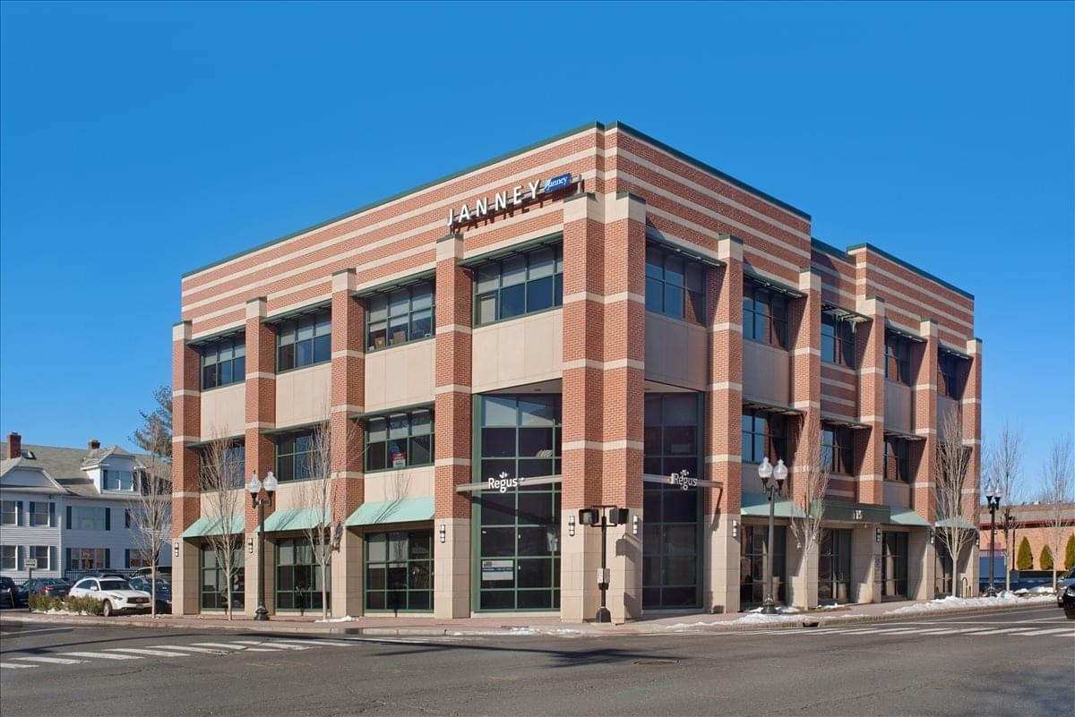 Exterior view of the brick facade Main Street Business Centre at 15 North Main Street.