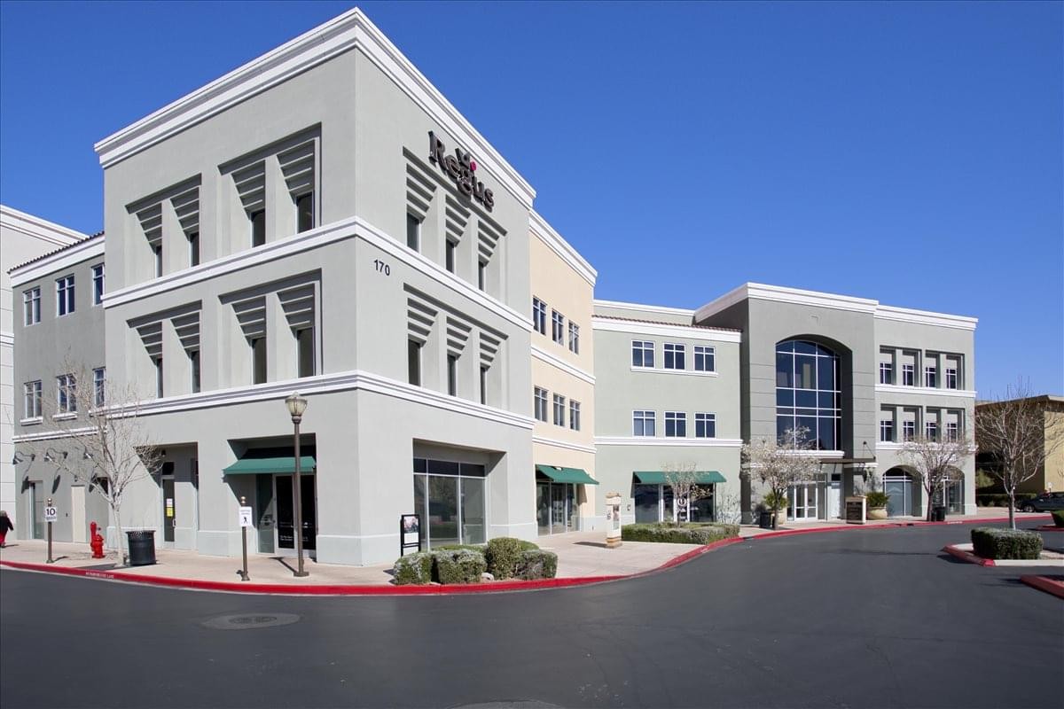Exterior view of the low-rise professional office building at 170 South Green Valley Parkway.