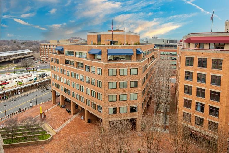Exterior view of the brick office building at 1800 Diagonal Road, Suite 600.