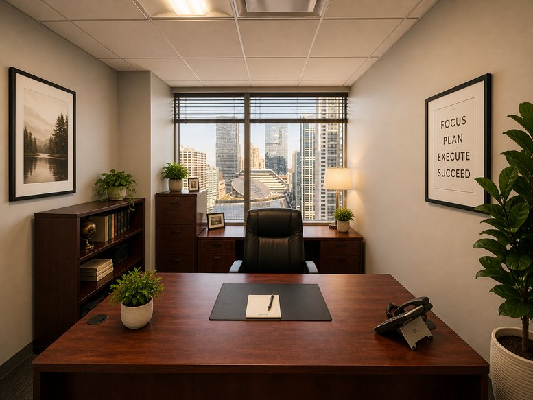 Fully furnished executive suite at 20 North Clark Street, Suite 3300.