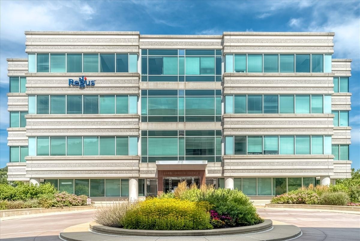 Exterior view of the multi-story Four Tower Bridge office building in West Conshohocken.