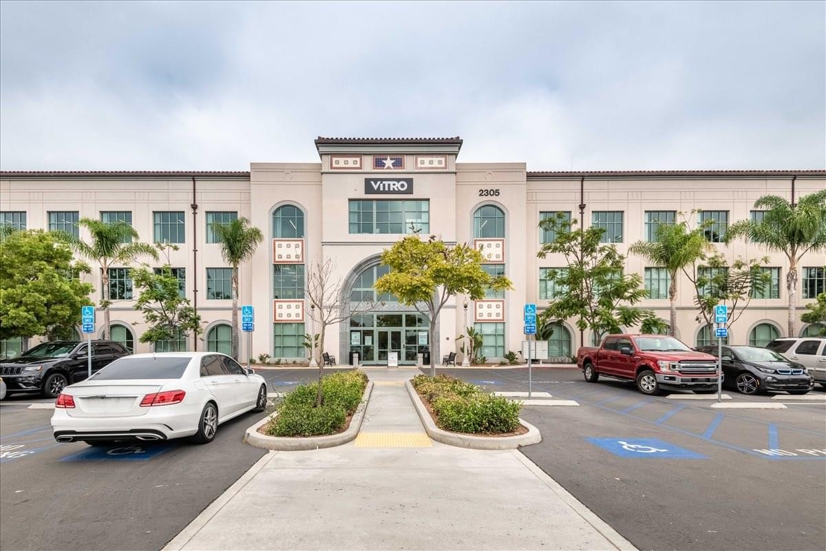 Exterior view of the Mediterranean-style facade at 2305 Historic Decatur Road.