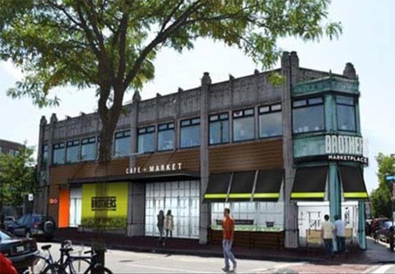 Exterior view of the historic brown brick building at 240 Elm Street, 2nd and 3rd Floor.