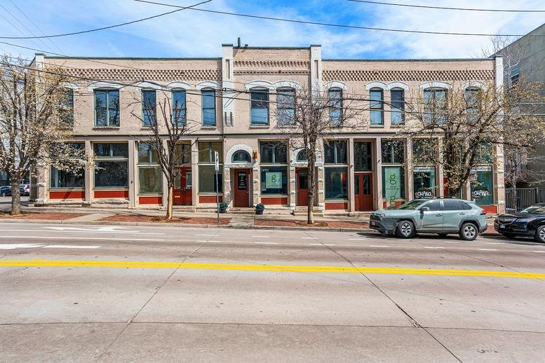 Exterior facade of the historic brick building at 2563 15th Street Denver Colorado.