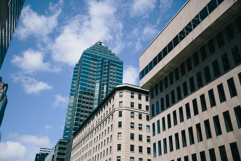Exterior view of the modernist high-rise buildings at 3 Place Ville Marie.