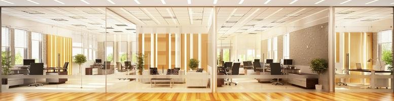 Spacious open-plan workspace at 33 North Third St with glass partitions and wood flooring.