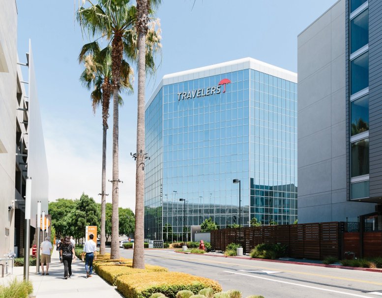 Exterior view of the glass-facade 3333 Michelson Drive building in Irvine.
