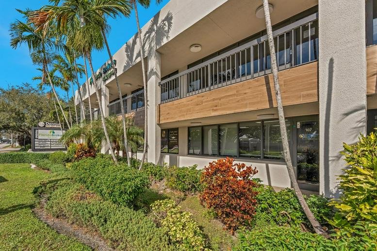 Exterior view of the two-story office building at 3595 Sheridan Street, Ste 210.