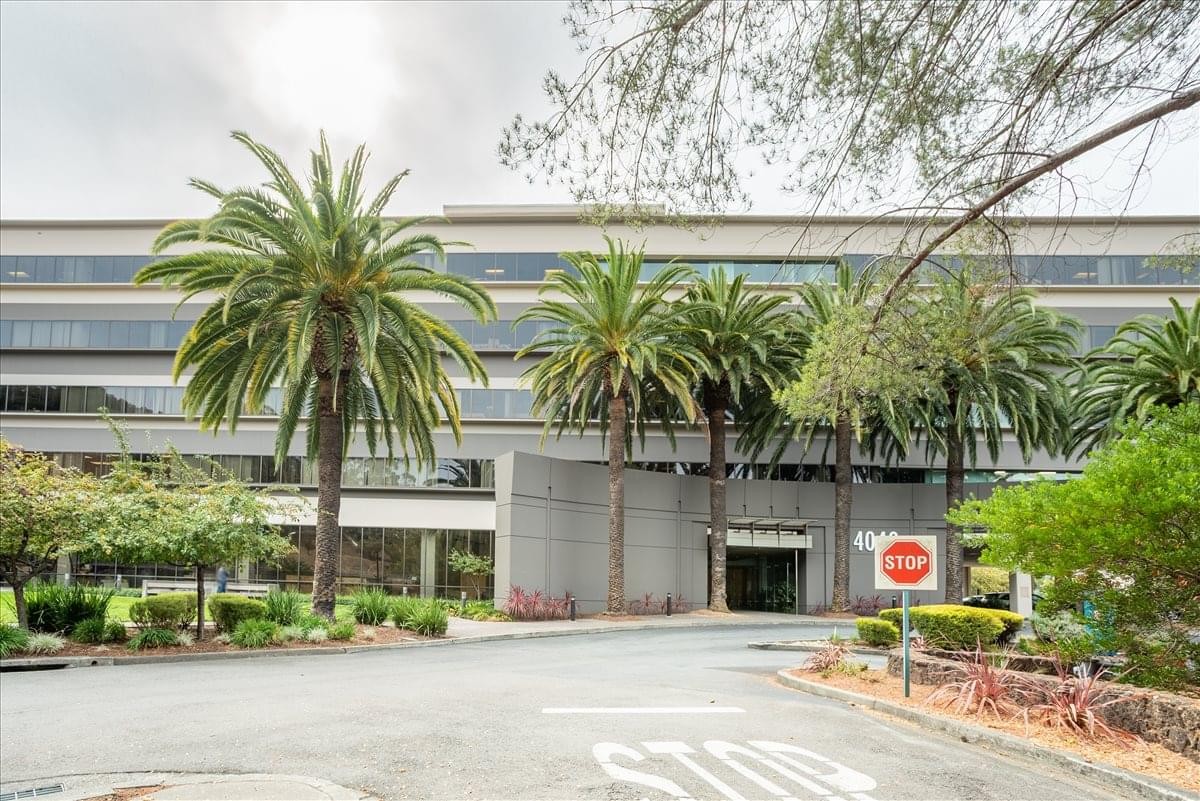 Exterior view of 4040 Civic Center Drive, Suite 200, San Rafael Center, Marin North Bay Center and its palm trees.