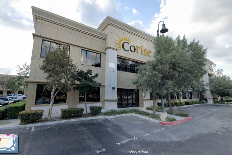 Exterior view of the professional two-story building for CoRise Spaces, Suite 200.