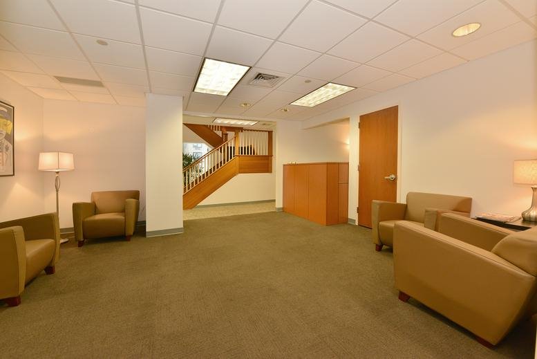 Spacious reception and waiting area at 733 Third Avenue, 46th Street, Midtown, New York.