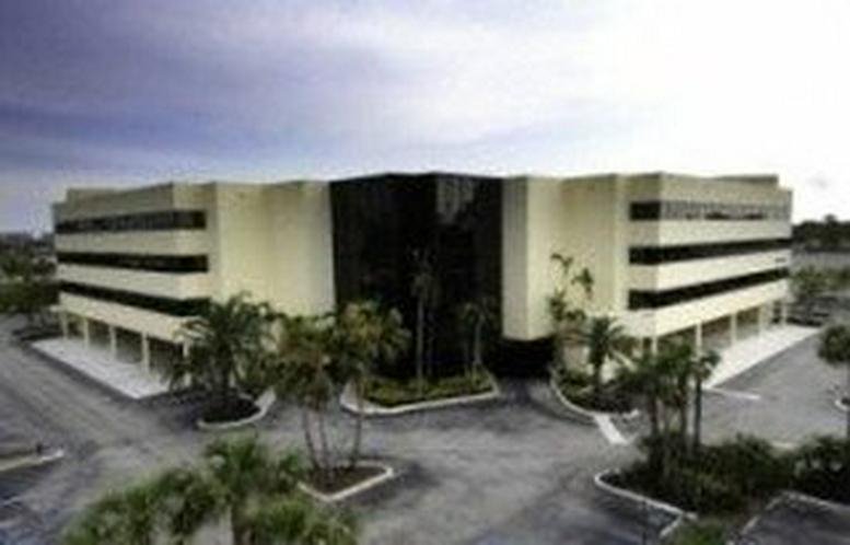Exterior view of the office building at 7777 Glades Road, Suite 100, Boca Raton.