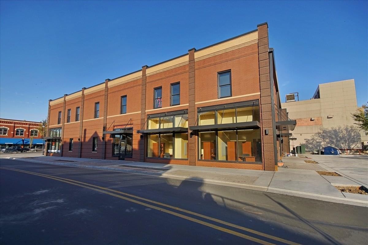 Exterior of the brick building at 801 E. Douglas Avenue, 2nd Floor, Downtown, Wichita, Kansas.