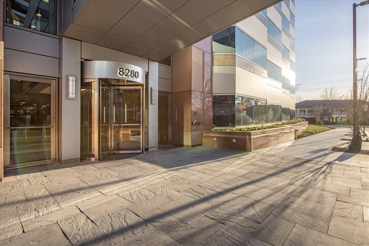 Exterior entrance under a modern canopy at 8280 Willow Oaks Corporate Dr, 600, Willow Oaks II Business Center.