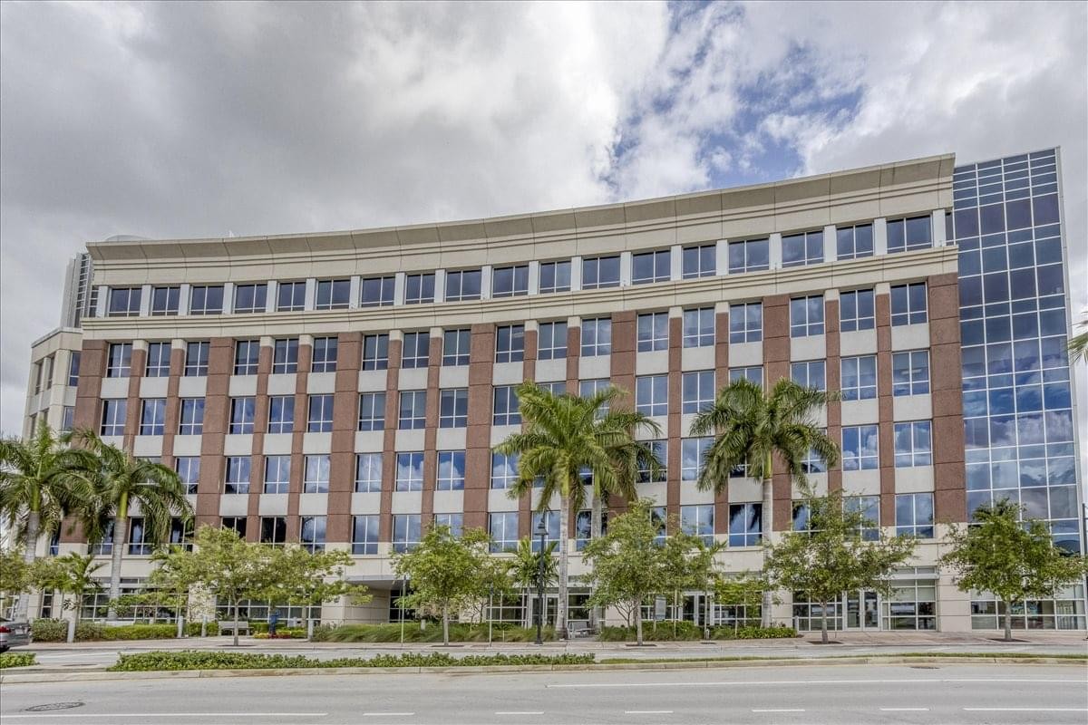 Modern multi-story exterior facade at 8333 NW 53rd Street, Suite 450, Downtown Doral.