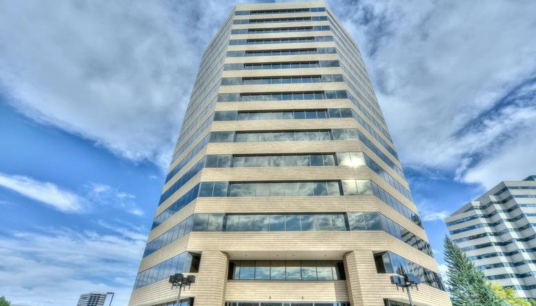 Exterior view of the multi-story office building at 8400 E. Prentice Avenue.