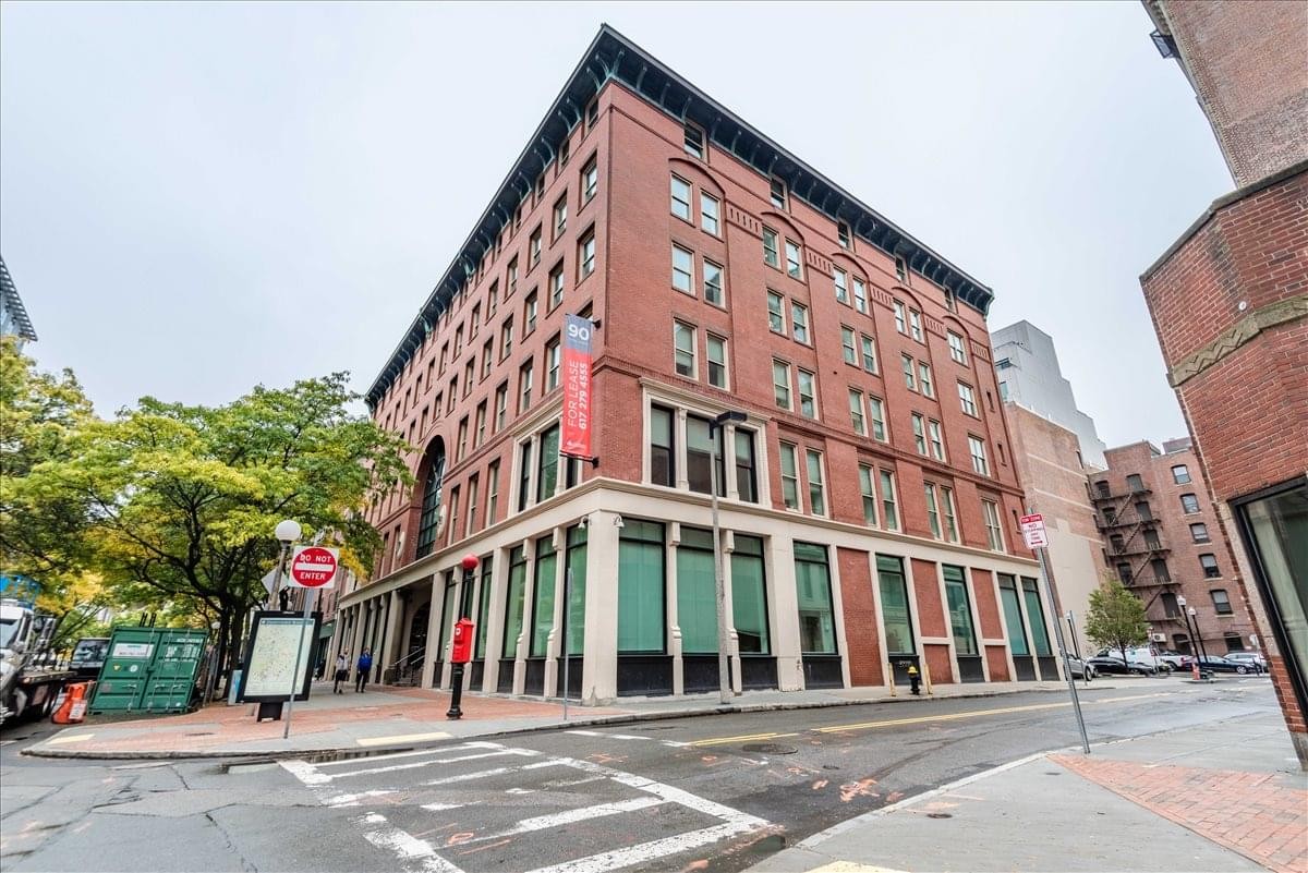 Exterior view of the historic red brick building at 90 Canal Street, 4th Floor.
