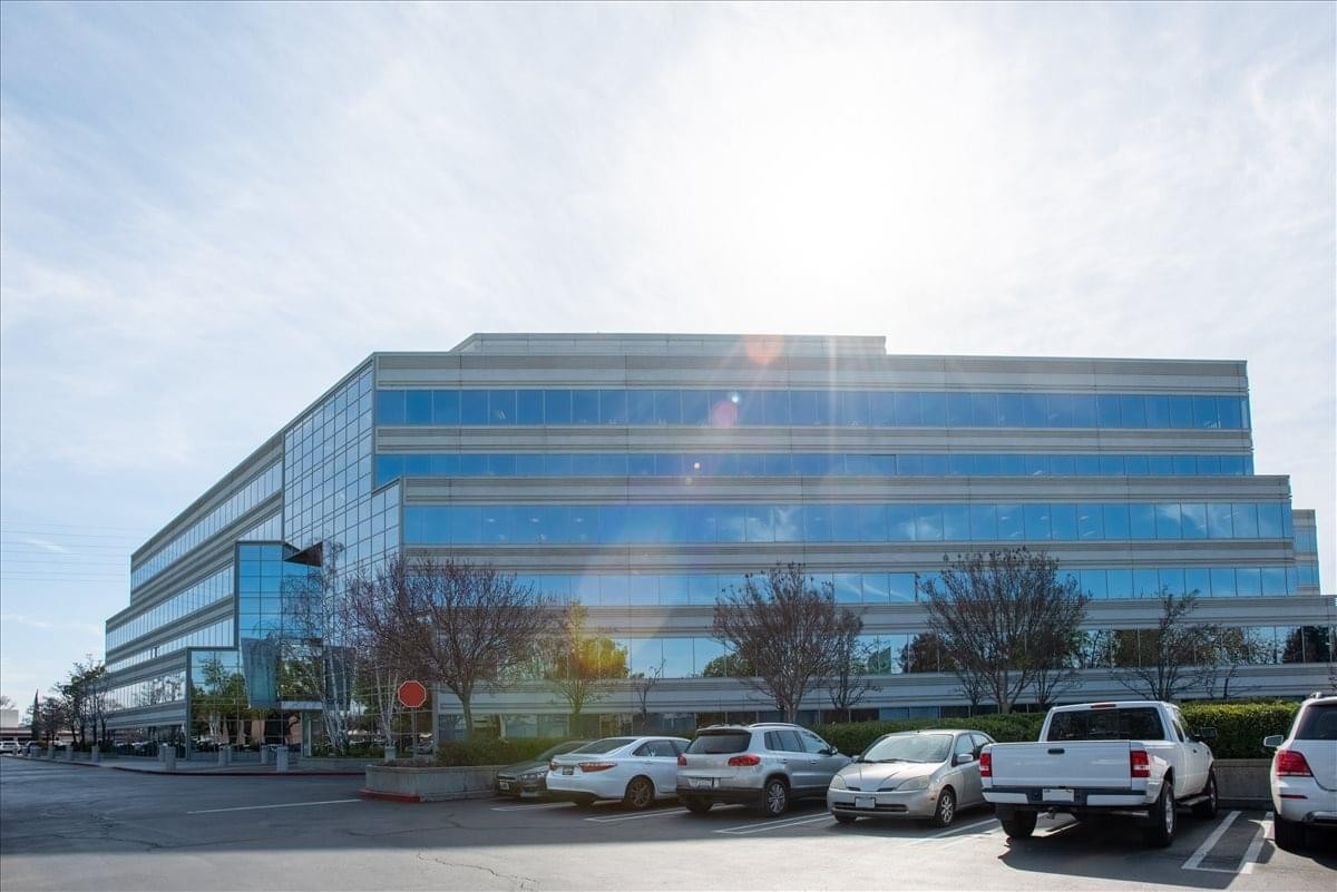 Exterior view of the multi-story glass and concrete building at Hamilton Center.