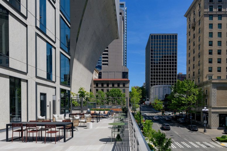 Exterior view of the architectural terrace at Rainier Square, 400 University Street, 3rd Floor.
