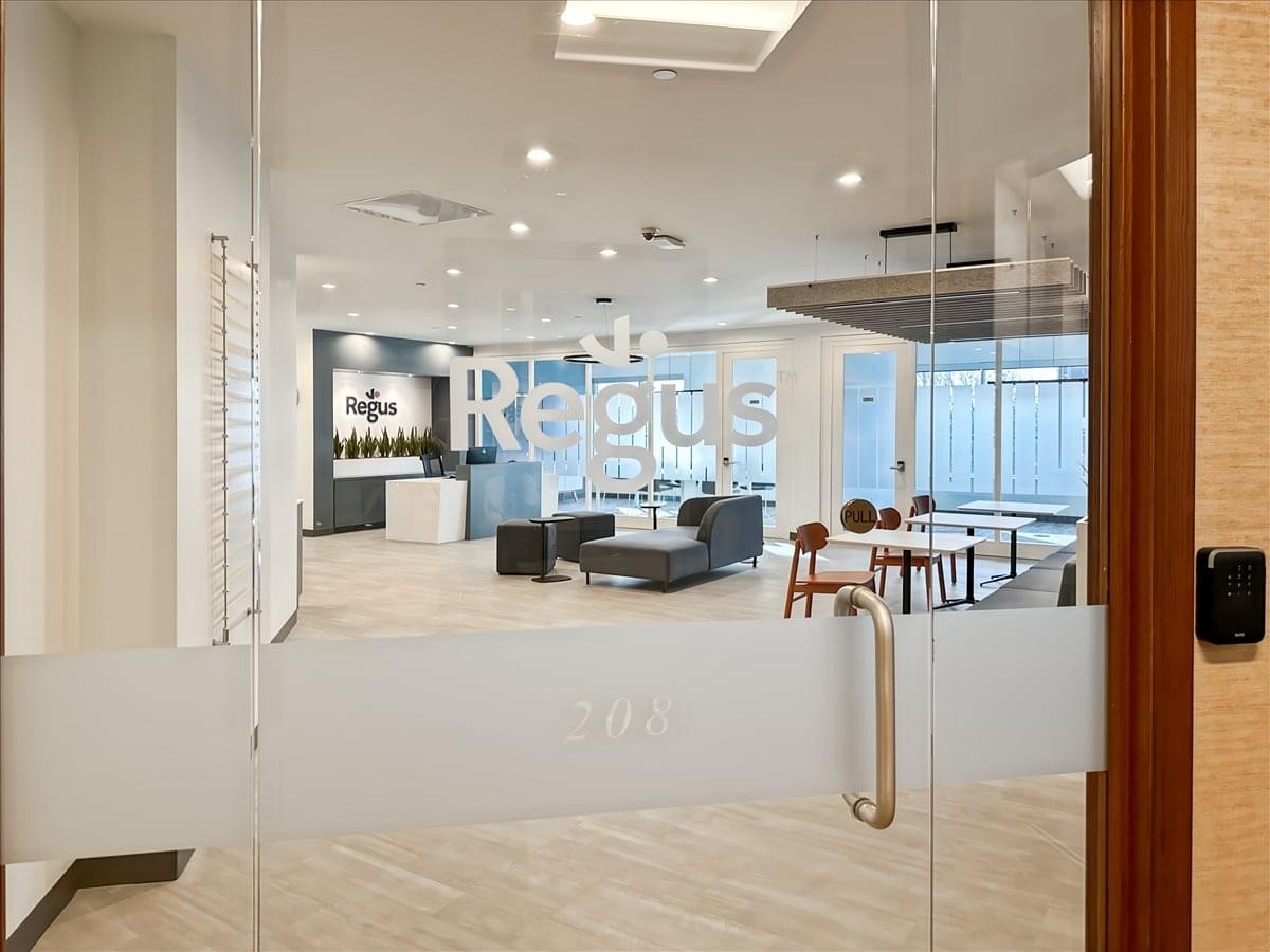 Spacious reception and lounge area at 5455 unit 208 152nd Street with modern seating and branding.