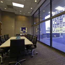 Large conference room with glass walls and meeting table, Colony Square, 1201 Peachtree Street NE, Atlanta