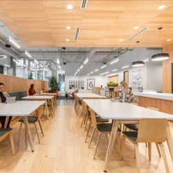 Large open-plan communal dining and workspace area, Traverse Ridge Center III, Lehi, Utah