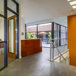 Interior view of a modern hallway and reception area, Marina Del Rey, California.
