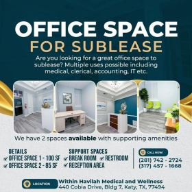 Executive suite to lease in Katy. Click for details.