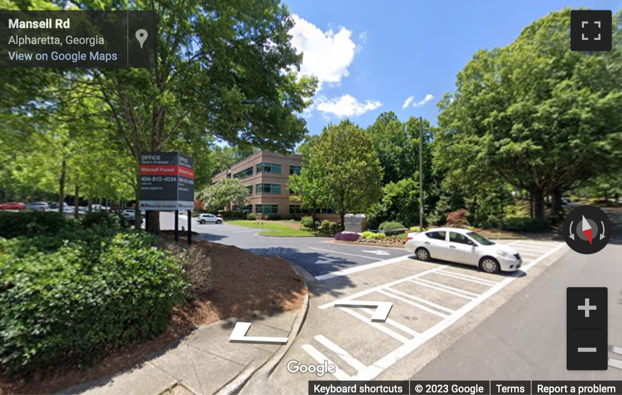 Street View image of 4555 Mansell Road, Suite 300, Atlanta, Georgia, USA