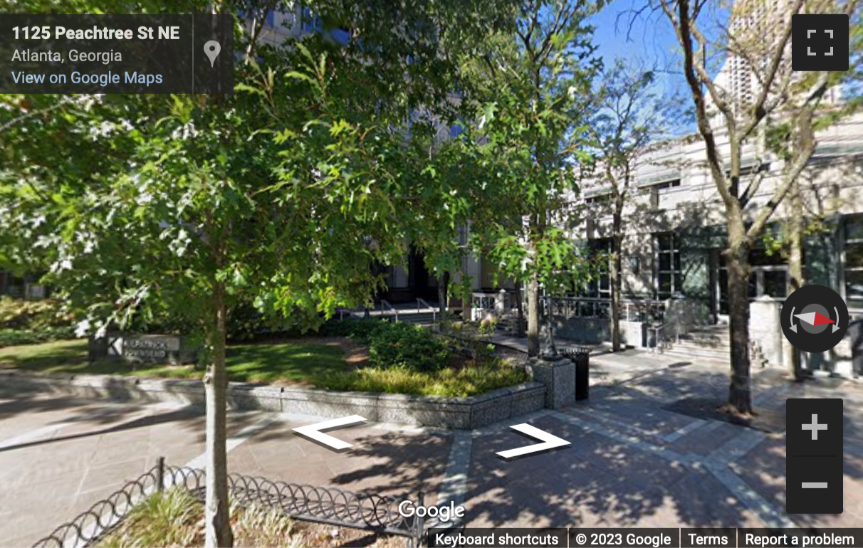 Street View image of 1100 Peachtree Street, Suite 200, Atlanta, Georgia, USA