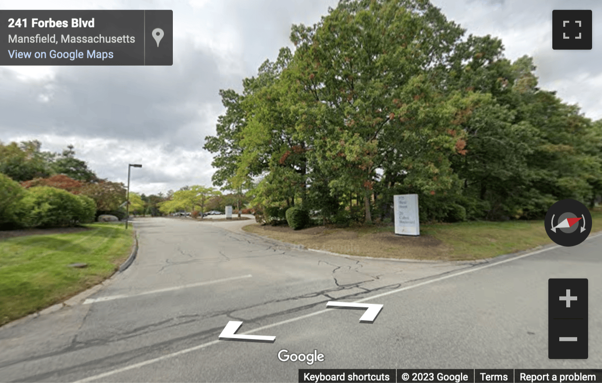 Street View image of 20 Cabot Boulevard, Suite 300, Mansfield, Massachusetts, USA