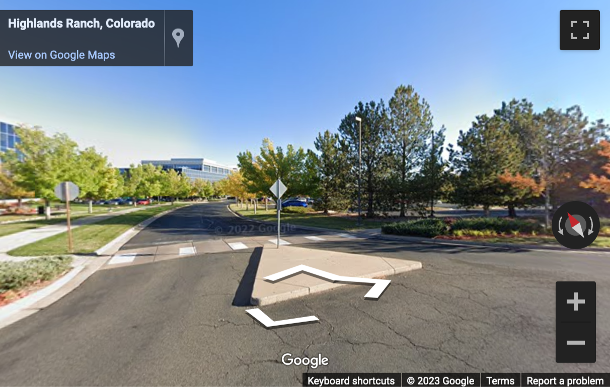 Street View image of 1745 Shea Center Drive, Suite 400, Highlands Ranch, Colorado, USA