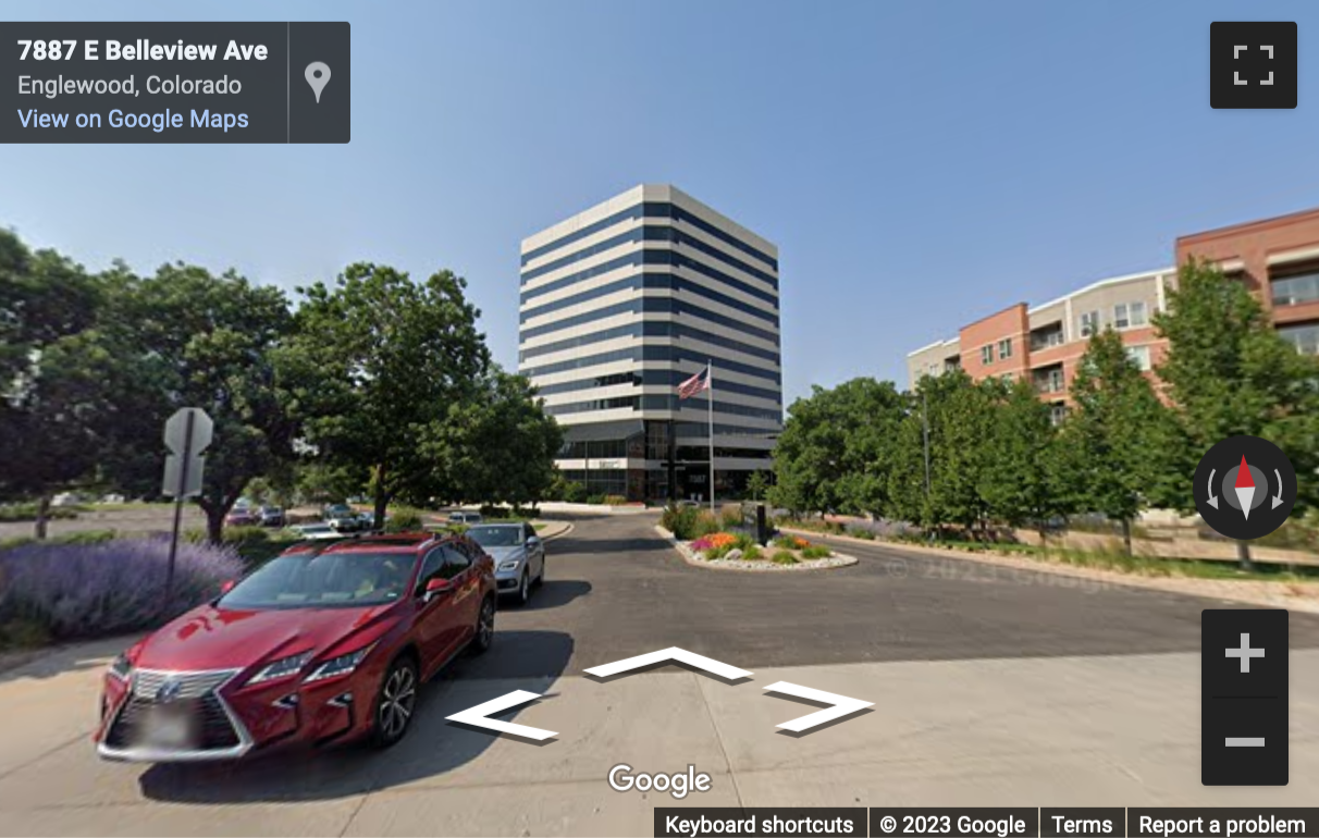 Street View image of 7887 East Belleview Avenue, Suite 1100, Denver, Colorado, USA