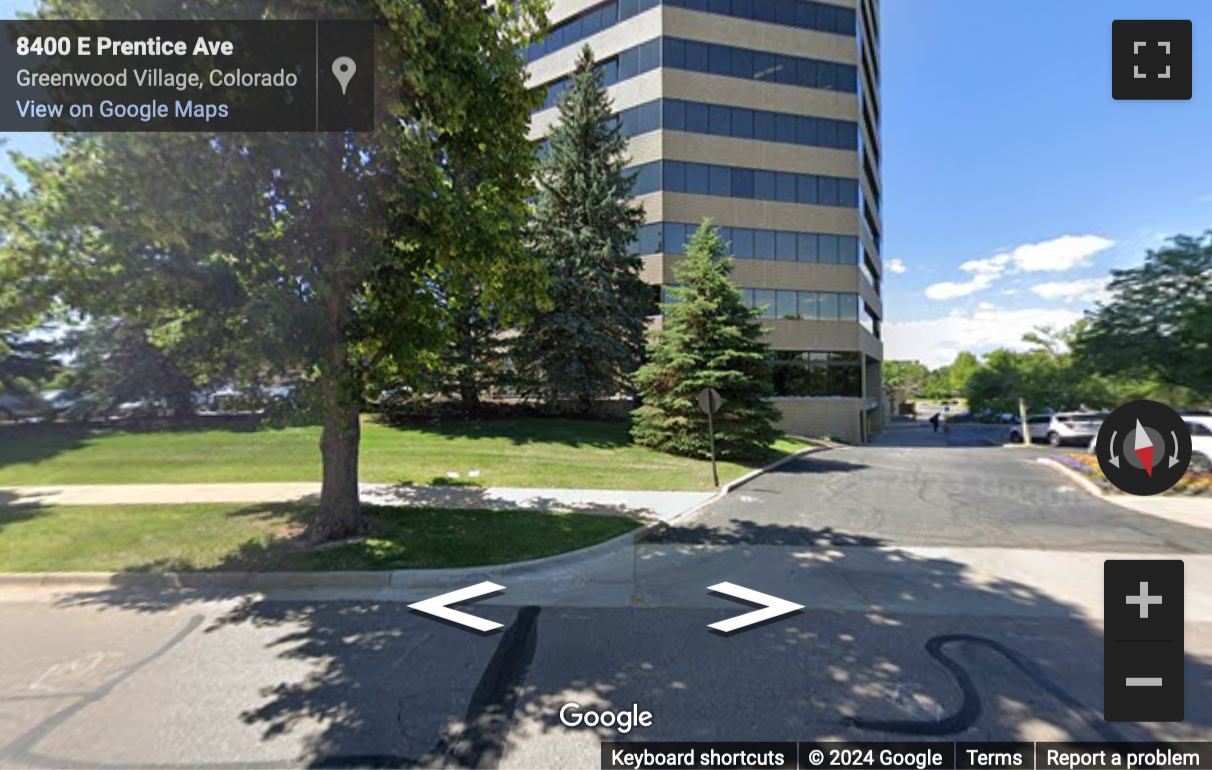 Street View image of 8400 E. Prentice Avenue, Suite 1500, Greenwood Village, Colorado, USA
