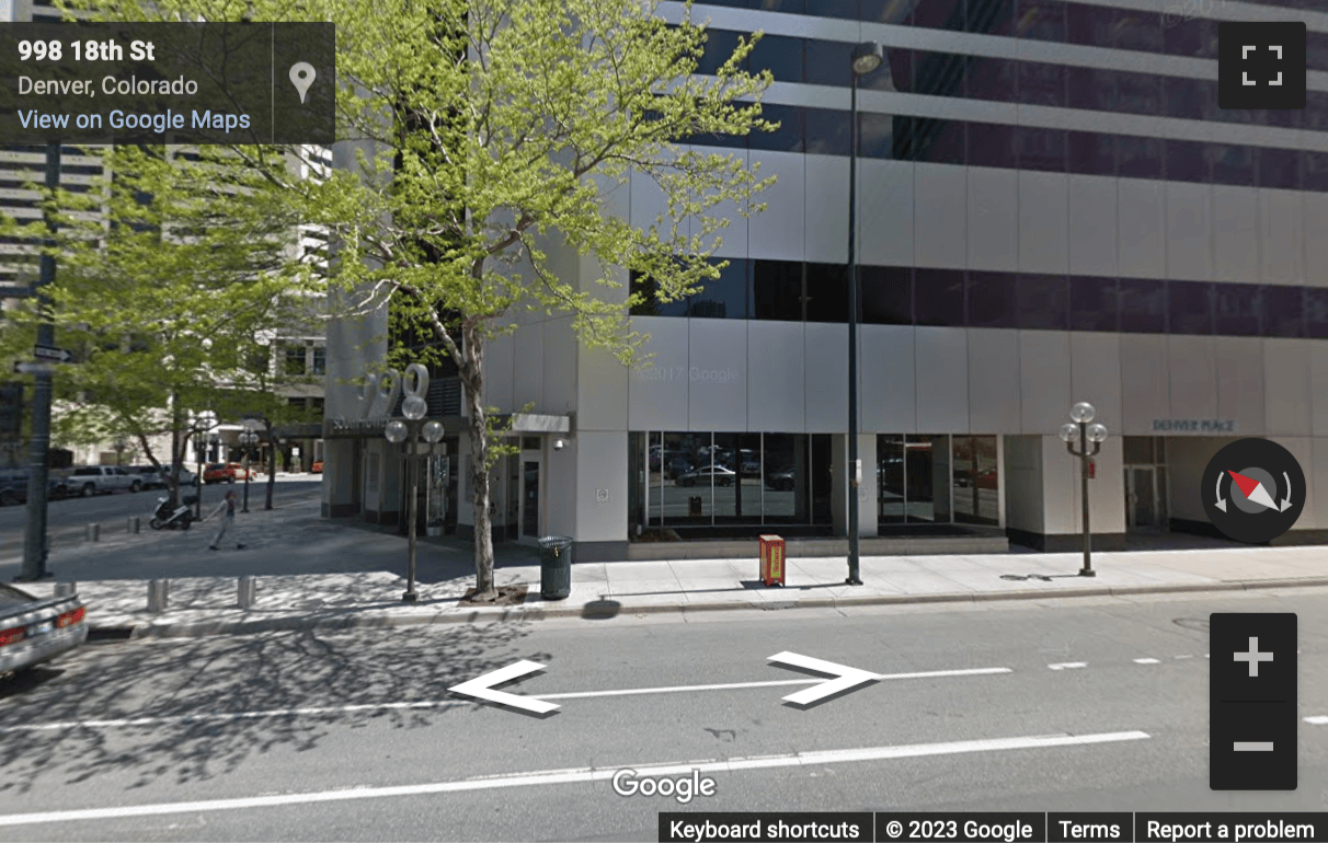 Street View image of 999 18th Street, Suite 3000, Denver, Colorado, USA