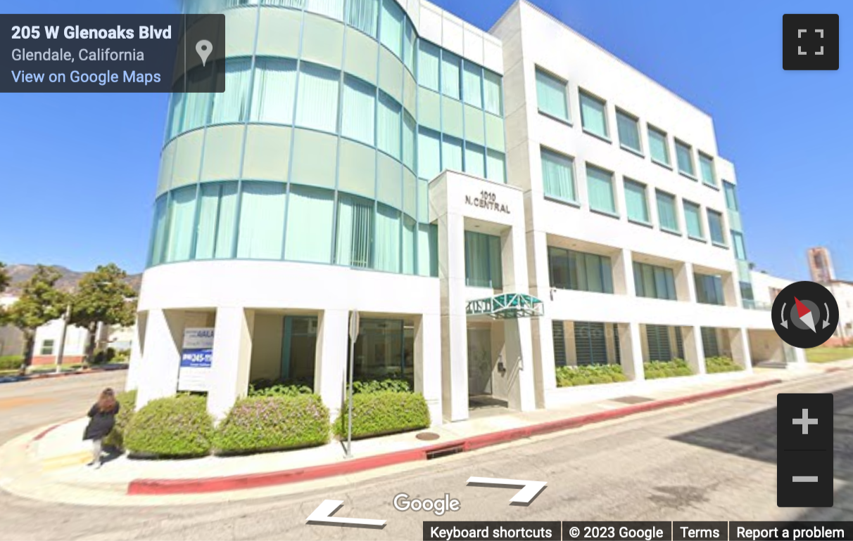Street View image of 1010 N. Central Avenue, Glendale, California, USA
