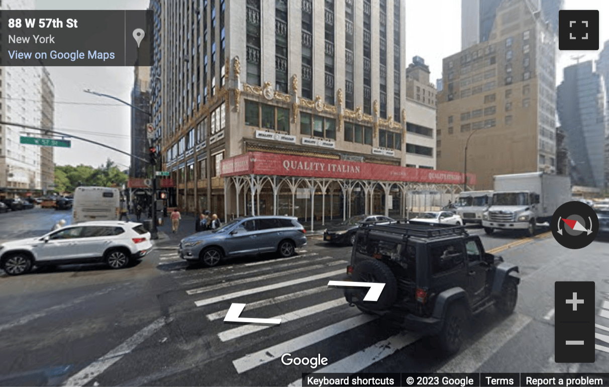 Street View image of 3rd and 4th Floors, 57 West 57th Street, New York, New York State, USA