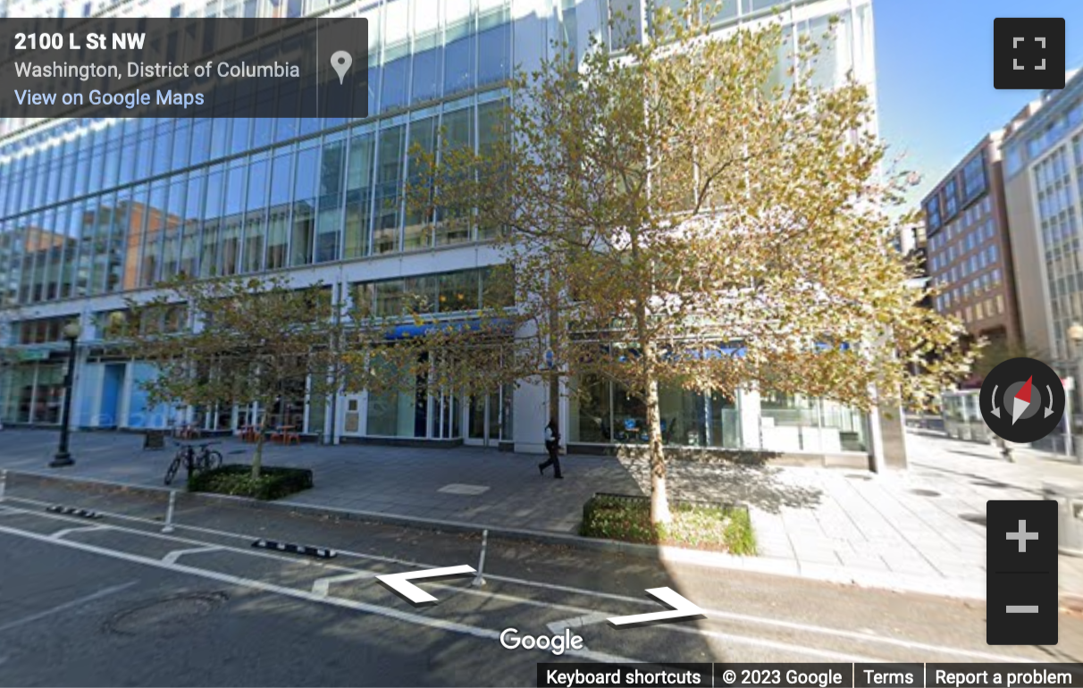 Street View image of 2101 L Street NW, Suite 800, Washington DC, District Columbia, USA